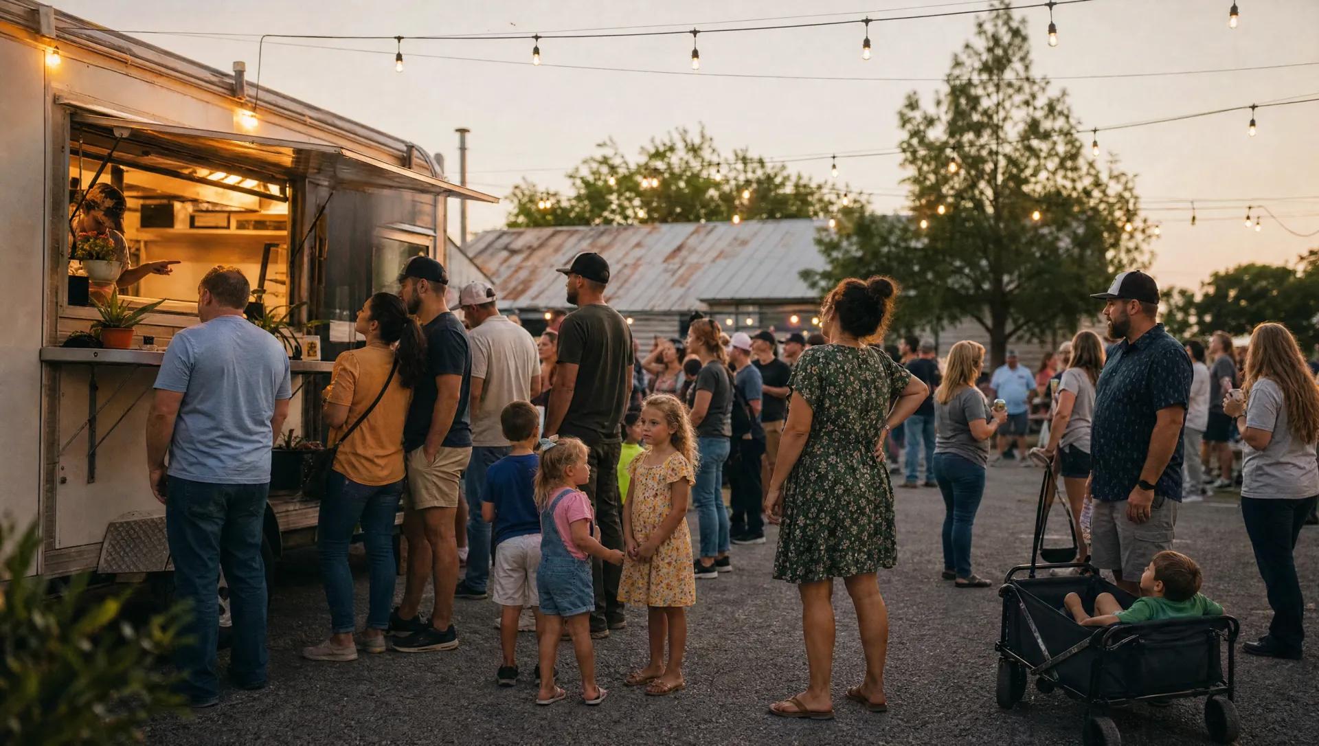 Evening crowd at a local Lavon community event
