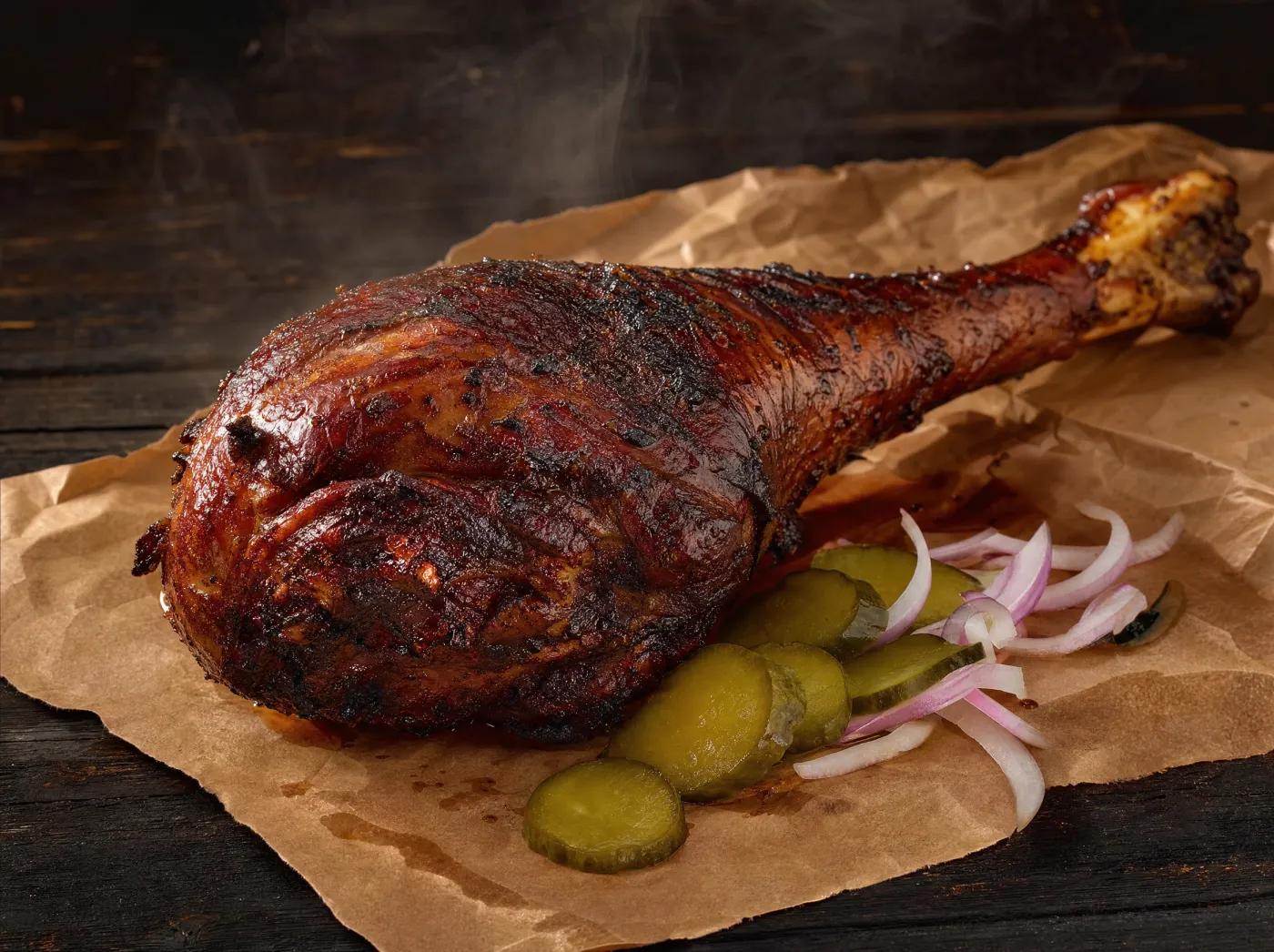 Giant smoked turkey leg — Thursday special at One's BBQ Lavon